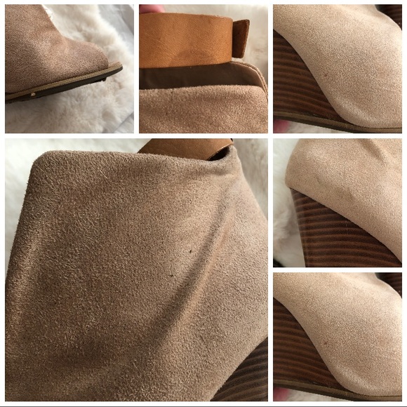 ZIGI SOHO • “STRUT” Wedge Faux Suede Booties with Gold Buckle Ankle Strap - Picture 14 of 16